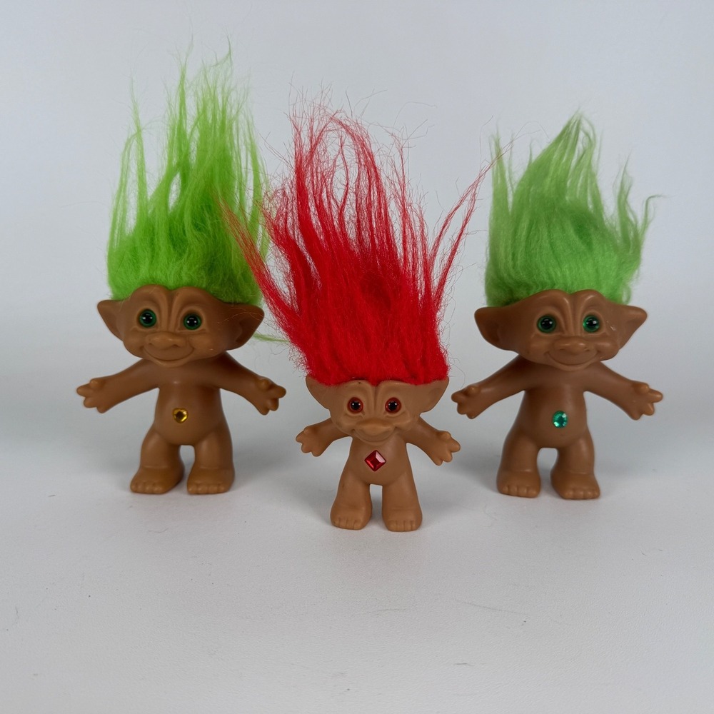Ace Novelty Company‎ Troll Dolls Set of 3 Vintage 1986-1991